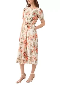 Women's Short Puff Sleeve Shirtdress