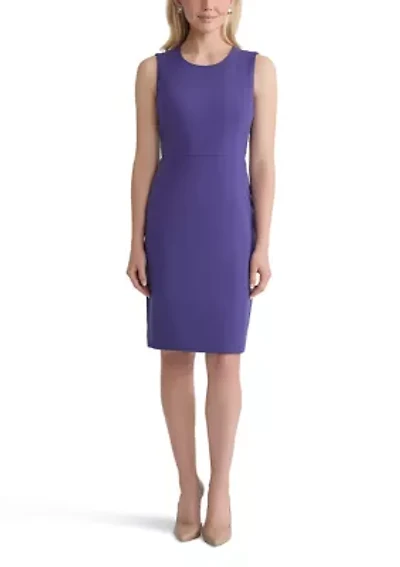 Women's Stretch Crepe Seamed Sheath Dress