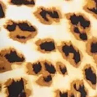 Petite Animal Print Knit Top with Keyhole
