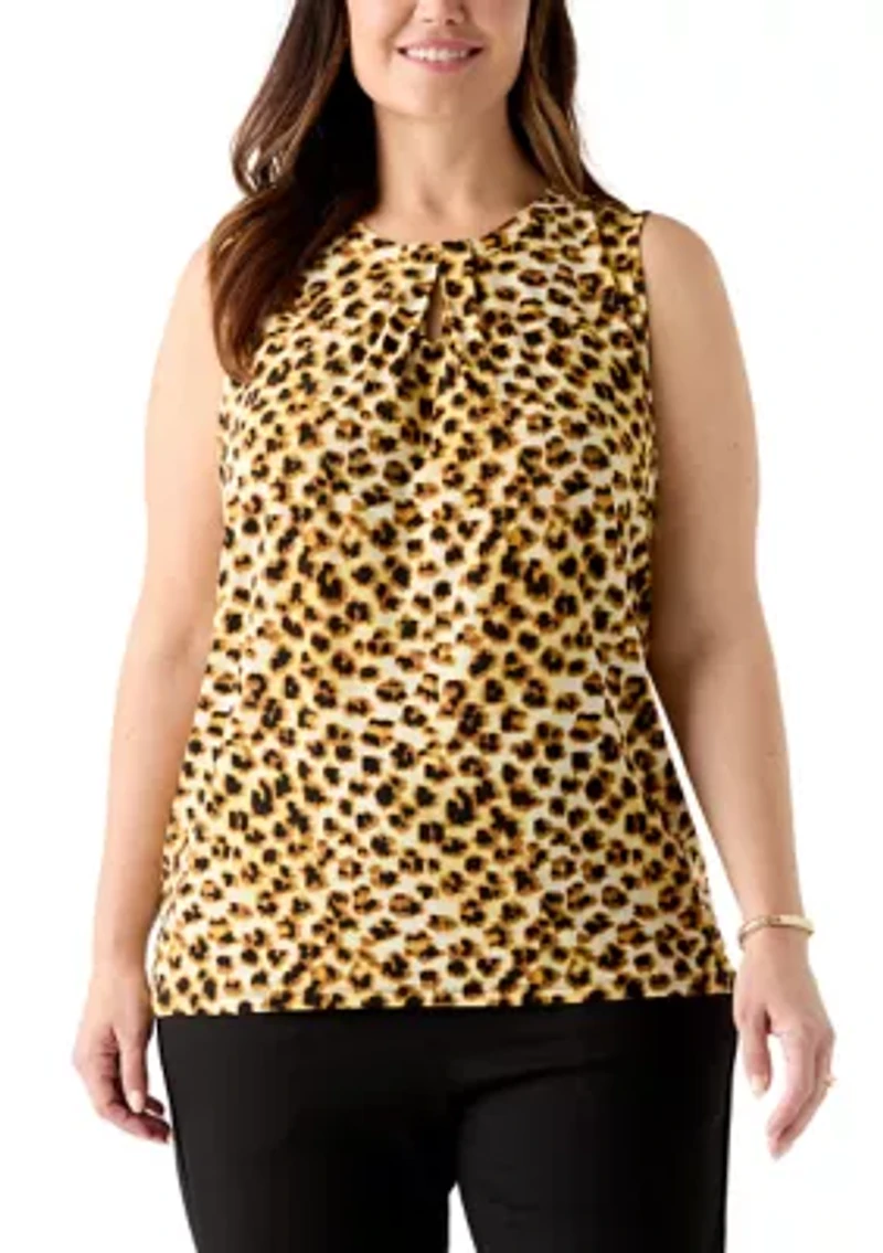 Plus Animal Print Knit Top