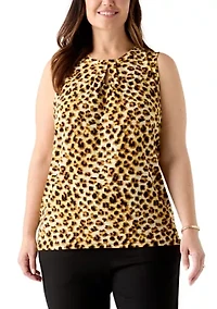 Plus Animal Print Knit Top