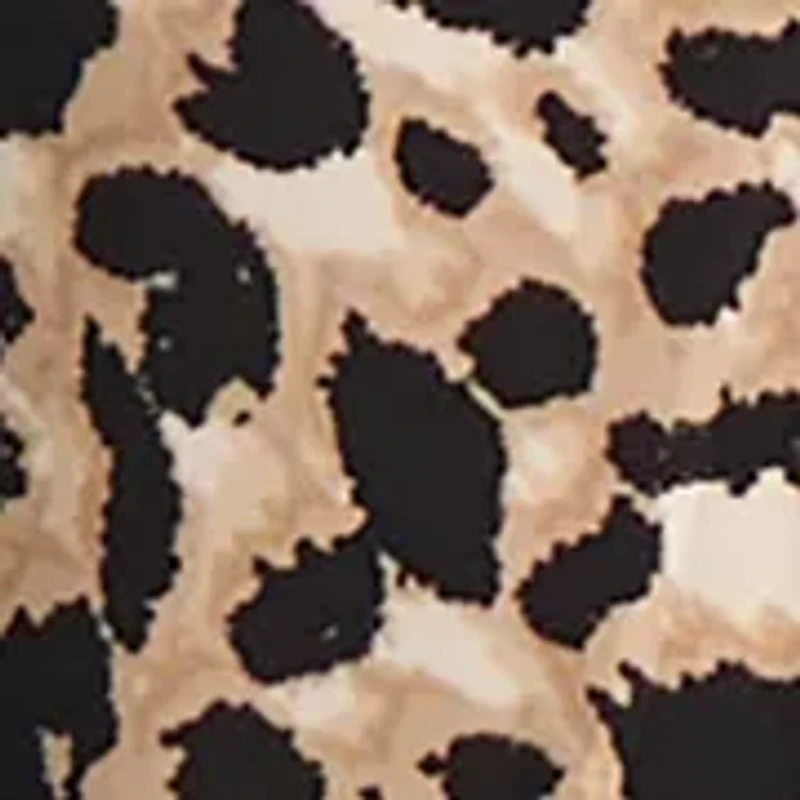 Women's Animal Print Knot Neck Knit Top