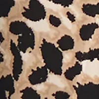Women's Animal Print Knot Neck Knit Top