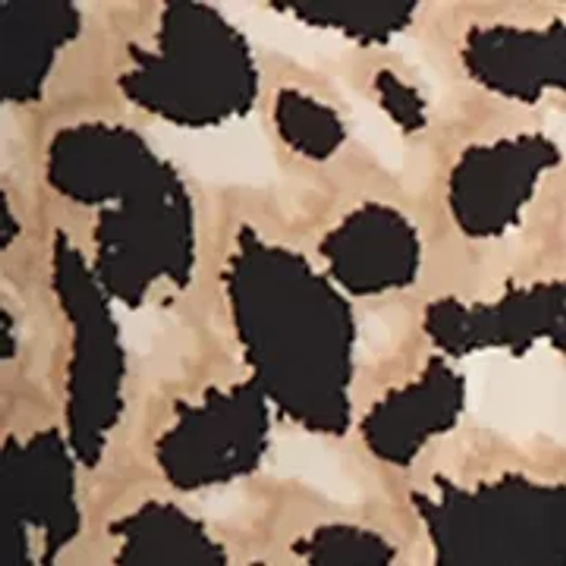 Petite Animal Print Knit Neck Top