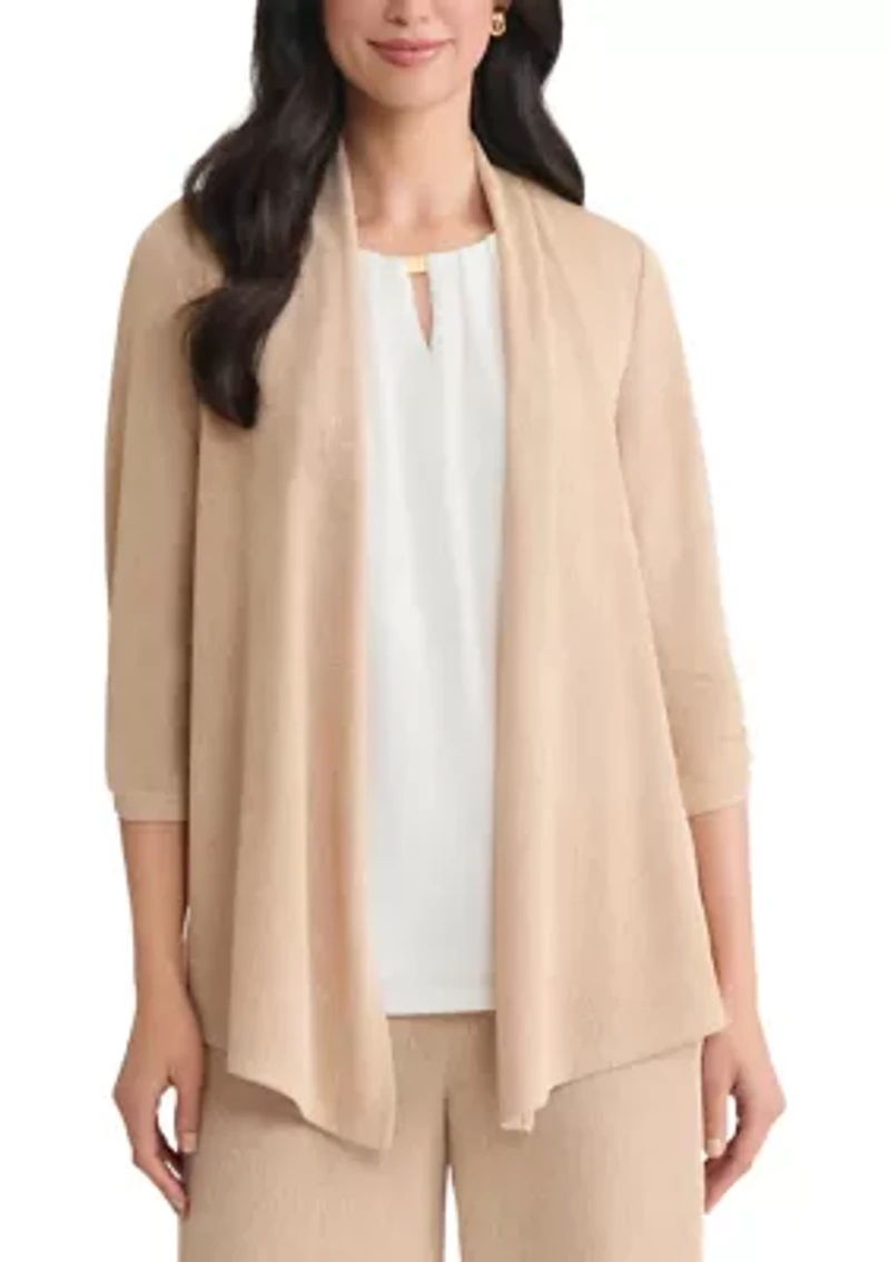 Women's Shimmer Knit 3/4 Sleeve Cardigan