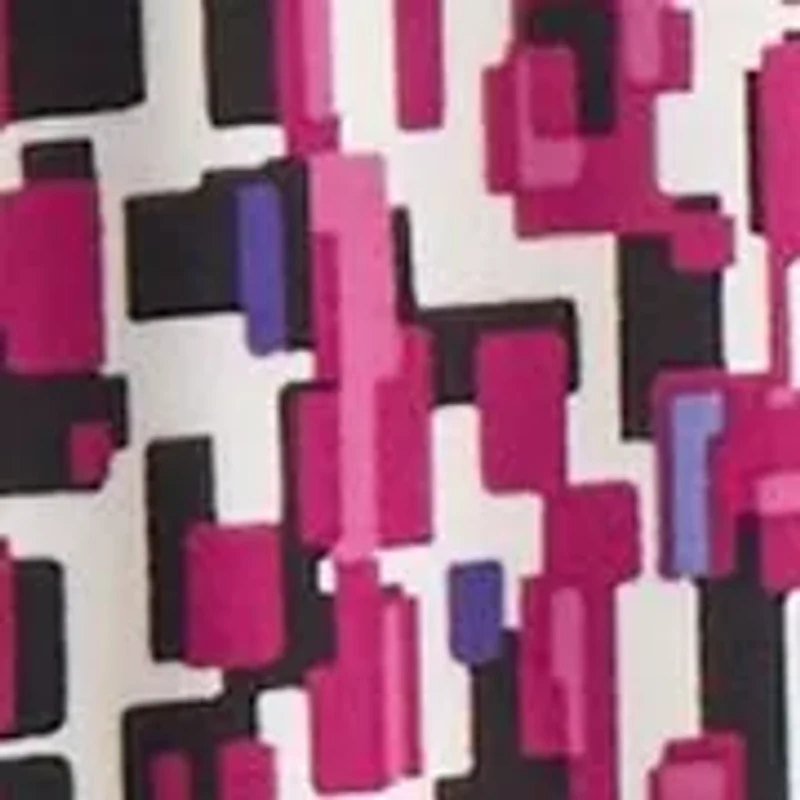 Women's Multi Printed Sleeveless Pleated Neck Knit Top