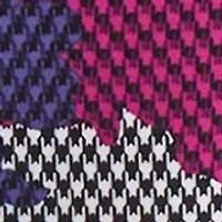 Women's Houndstooth Floral Printed Cowl Neck Knit Top