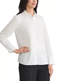 Women's Long Sleeve Poplin Button Down Shirt