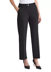 Women's Stretch Twill Pull On Trouser Leg Pants