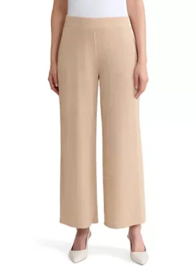 Women's Shimmer Knit Pull On Ankle Pants