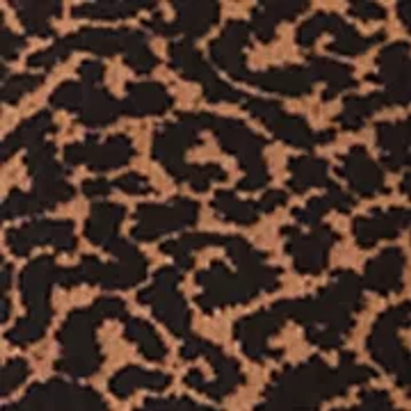 Plus Animal Jacquard Cape with Leather Trim