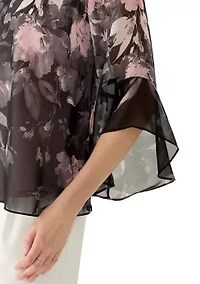 Women's Ombré Floral Print Blouse