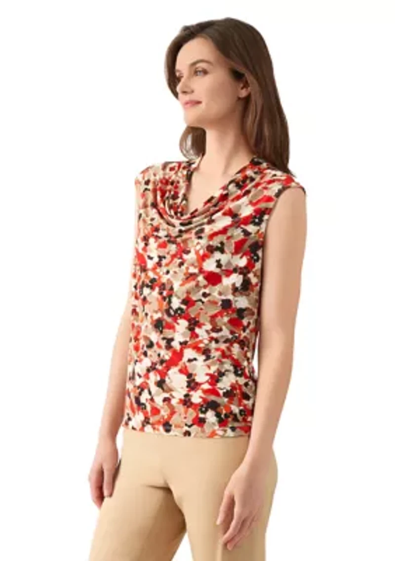 Women's Cap Sleeve Cowl Neck Top