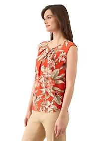 Petite Keyhole Cami with Cap Sleeves