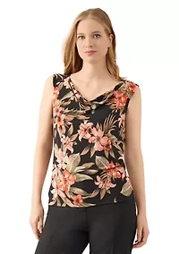 Women's Cowl Neck Printed Top