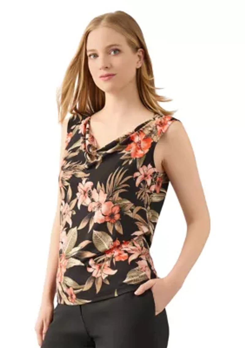 Women's Cowl Neck Printed Top