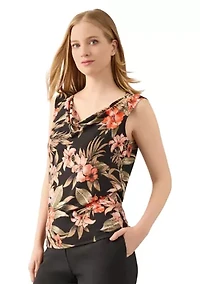 Women's Cowl Neck Printed Top