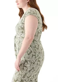 Plus Extended Shoulder Printed Top