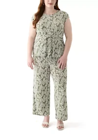 Plus Extended Shoulder Printed Top