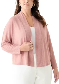 Plus Onion Skin Dolman Sleeve Cardigan