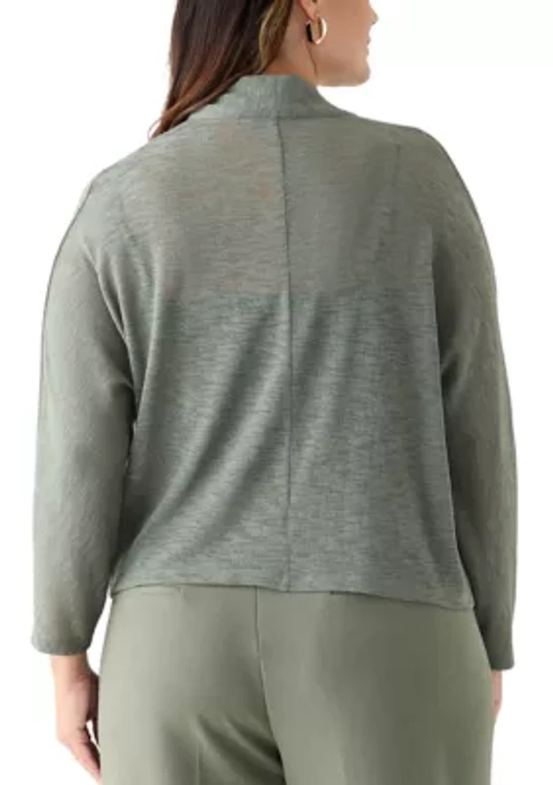 Plus Onion Skin Dolman Sleeve Cardigan