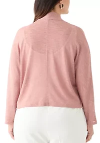 Plus Onion Skin Dolman Sleeve Cardigan