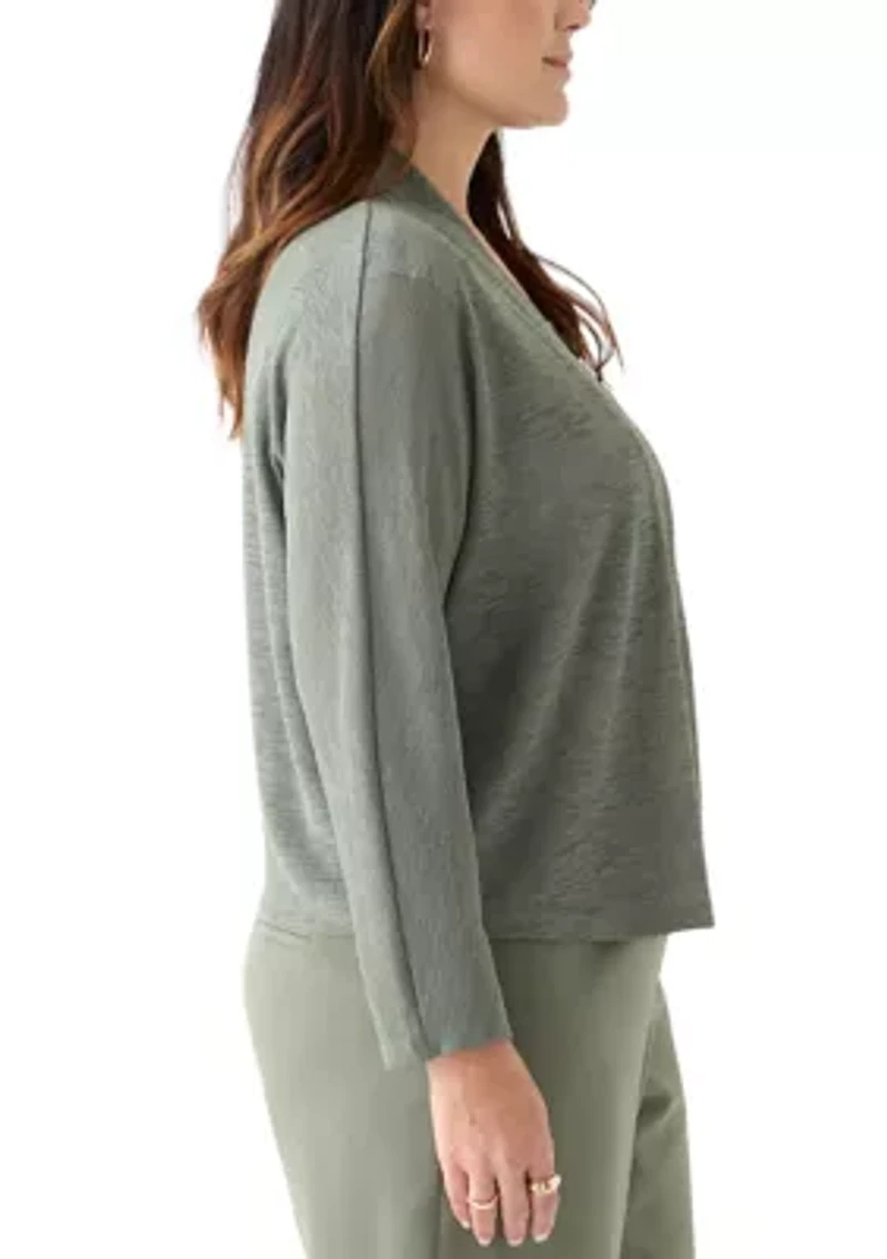 Plus Onion Skin Dolman Sleeve Cardigan