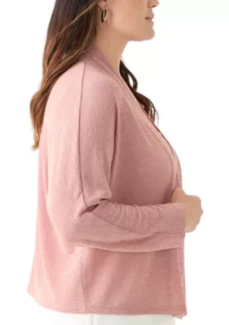 Plus Onion Skin Dolman Sleeve Cardigan