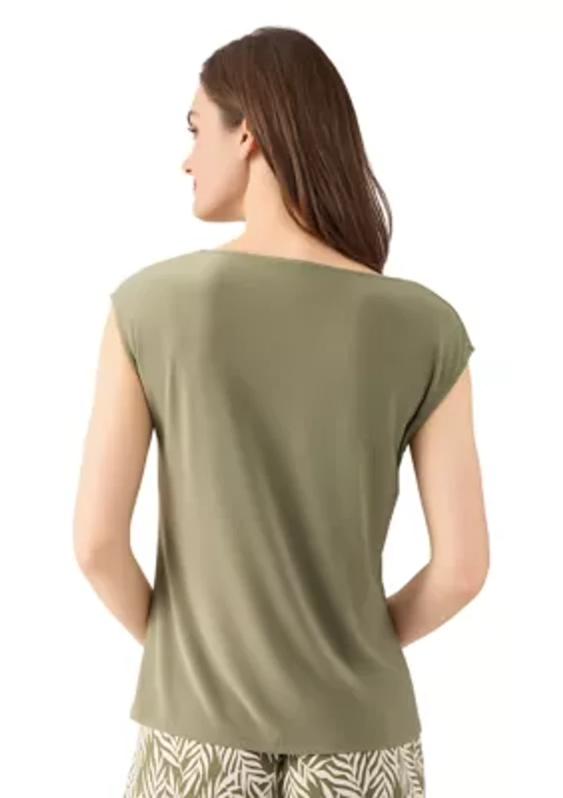 Women's Beaded Neck Knit Top