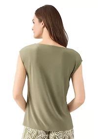Women's Beaded Neck Knit Top