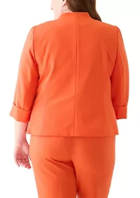 Plus One Button Panel Seamed Blazer