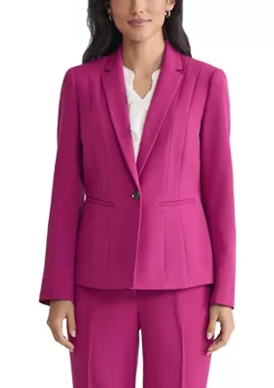Women's One Button Panel Seamed Blazer