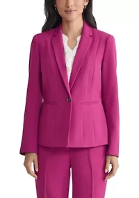 Women's One Button Panel Seamed Blazer