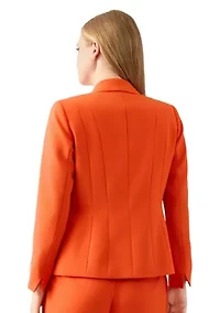 Petite One Button Panel Seamed Blazer