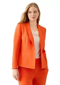 Petite One Button Panel Seamed Blazer