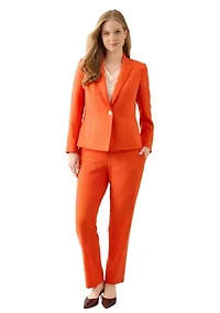 Petite One Button Panel Seamed Blazer