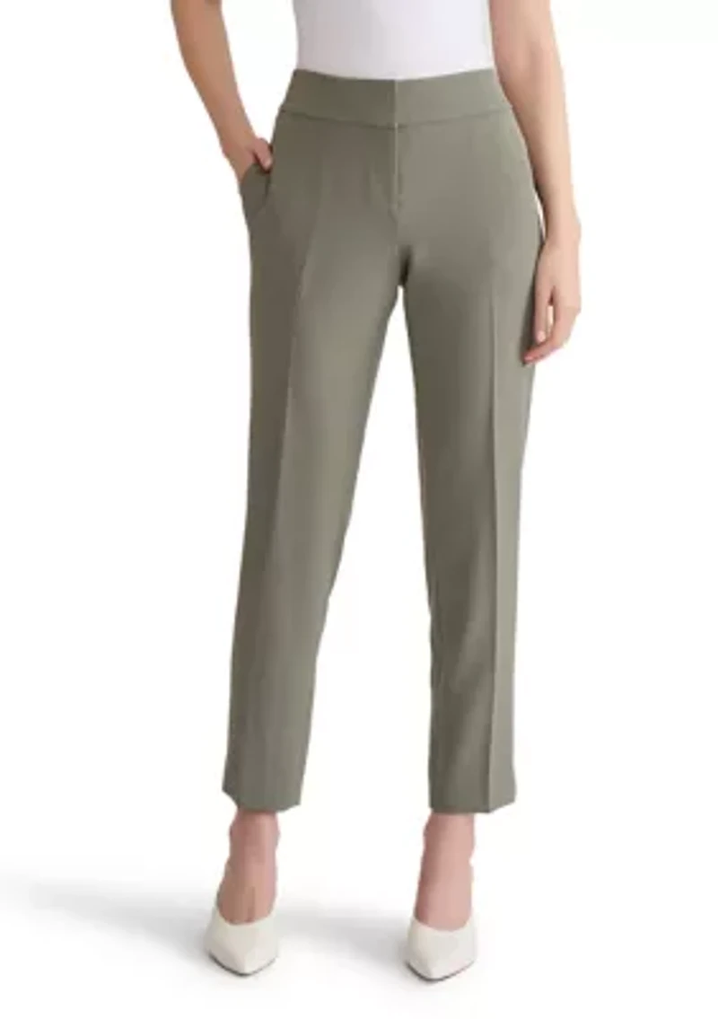Petite Stretch Crepe Slim Leg Pants