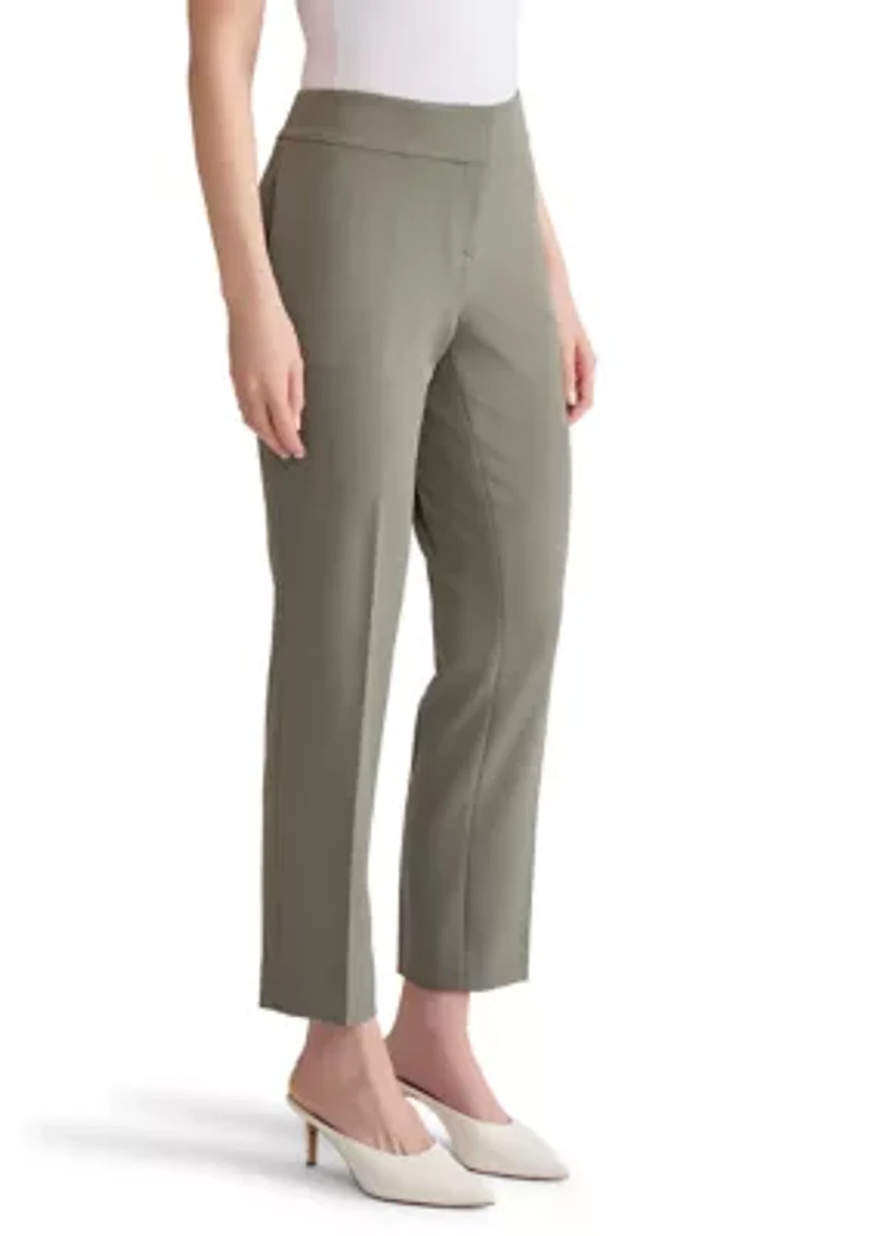 Petite Stretch Crepe Slim Leg Pants