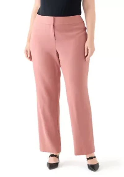 Plus Fly Front Slim Pants