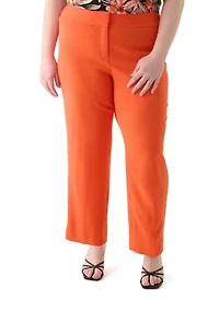 Plus Fly Front Slim Pants