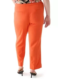Plus Fly Front Slim Pants