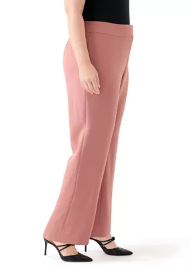 Plus Fly Front Slim Pants