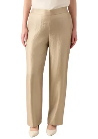 Women's Pull On Wide Leg Shimmer Twill Pants