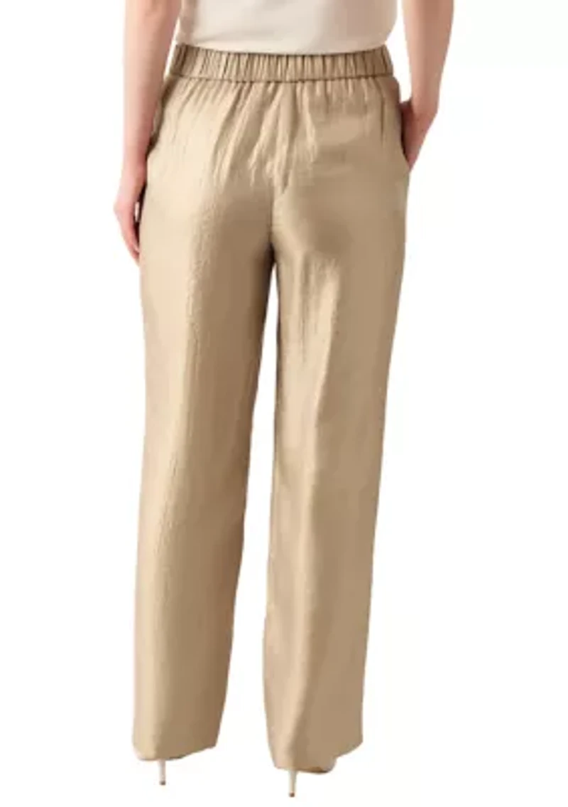 Women's Pull On Wide Leg Shimmer Twill Pants