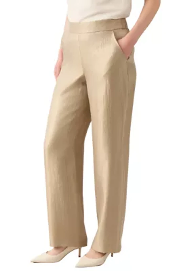 Women's Pull On Wide Leg Shimmer Twill Pants