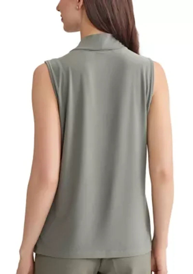 Women's Sleeveless Knot Front Knit Top