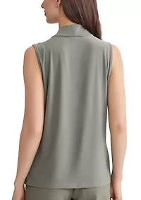 Women's Sleeveless Knot Front Knit Top