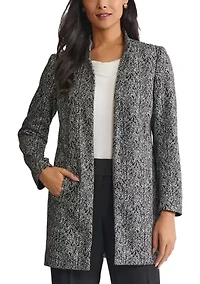 Women's Knit Jacquard Stand Collar Topper