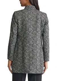 Women's Knit Jacquard Stand Collar Topper