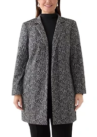 Plus Jacquard Knit Stand Collar Topper